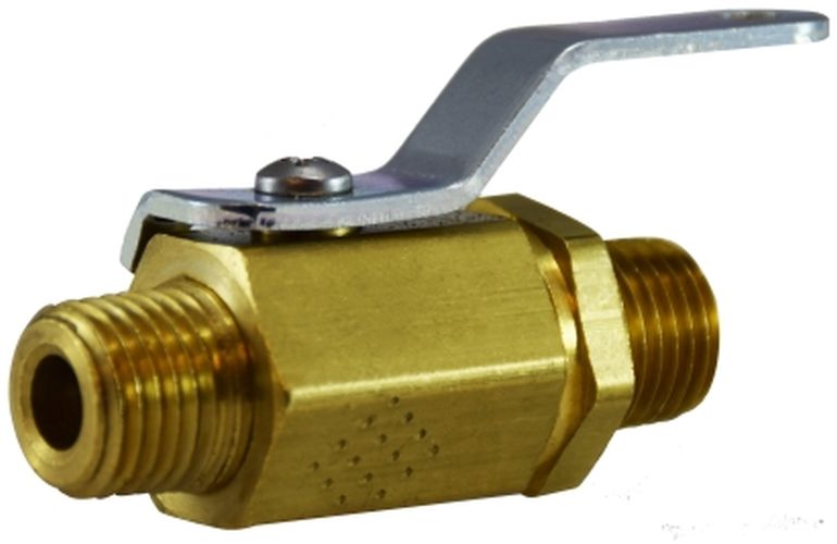 Midland Metal Mfg., 46910    | 1/8 MIP X MIP MINI BALL VALVE, Brass Fittings, Miniature Ball Valves, Male x Male  |   Midland Metal Mfg.