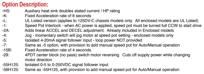 Dart Controls, Dart Controls -1 (125D)