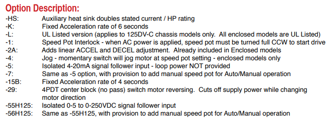 Dart Controls, Dart Controls -56H (125)